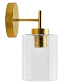 Antique Brass Wall Light Bubble Glass Lamp Shade Cylindrical Transparent Glass H3127