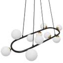 Modern Ceiling Black Circular Bar Pendant Light Globe Frosted Glass Lamp Shades K402 with G9 LED