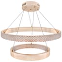 Modern 40W LED 2 Ring Ceiling Pendant Light Gold Round Chandelier 3 CCT K404