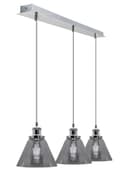 Vintage Industrial 3 Light Ceiling Pendant Lamp Mini Glass Sconce Smoked Grey Shades K403