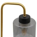 Modern Vintage Brass Table Lamp Smoke Grey Glass Shade T501