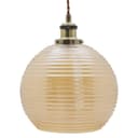 Modern Vintage Smoked Gold Ribbed Glass Globe Ceiling Pendant Lamp Shade K408