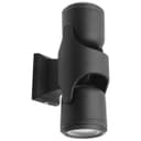 Black Outdoor Double Wall Light Adjustable IP54 External Directional Spot Lamp