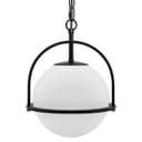 Industrial Nautical Ceiling Pendant Light Opal Globe Glass Black Chain Suspended K426