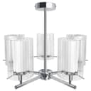 Fixed 5 Lights Chrome Ceiling Light Semi Flush Glass Shade Lantern Chandelier K415