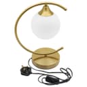 Arch Brass Table Lamp Opaque Glass Globe Shade Opal Sphere T515