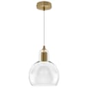 Modern Retro Ceiling Brass Pendant Light Transparent Globe Glass Lamp Shade K427