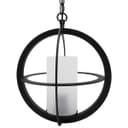 Industrial 3 Ring Ceiling Pendant Light Black Metal Chain Suspended Frosted Glass Lamp Shade K441