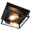 Industrial Black Ceiling Light Square 2 Light Box Lantern Flush Mounted K438