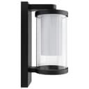 Outdoor Black Cylindrical Wall Light Lantern Glass Lamp Shade Frosted Diffuser ZLC379 with 4w LED Warm