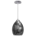 Retro Chrome Ceiling Pendant Light Fixture Grey Cracked Glass Oval Lamp shade H3058