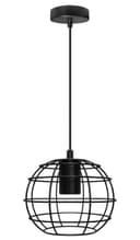 Wire Cage Globe Black Metal Pendant Light M0173
