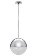 LED Ceiling Chrome Glass Globe Pendant Light CCT Natural Cool Warm White H3108