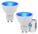  2 Pack LED GU10 Blue Light Bulb 5w with Blue Lens Diffuser