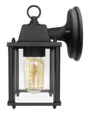 Glass Wall Lantern Outdoor Garden Wall Light Black Body Metal Luminaire ZLC082B