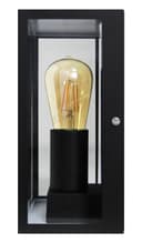 Rectangular Glass Wall Lantern Outdoor Garden Wall Light Black Body Metal Luminaire ZLC084B