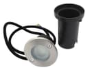 1w LED Recessed Outdoor Ground Light Round Warm White Brushed Chrome Walkover Uplighter GL06WW