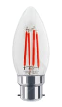 Ambient Vintage 4w LED Red Candle Light Bulb B22 Bayonet Clear Glass