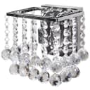 Modern Polished Chrome Indoor Wall Light Chandelier Crystal Droplets Twin G9 Lamp 