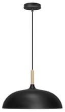 Modern Black Pendant Light Shade Dome Metal Wooden Nordic Kitchen Island Ceiling Lights 