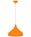Orange Lamp Shade Ceiling Pendant Light Metal Dome Gloss Finish 