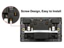 Polished Black Nickel USB Double Wall Plug Socket 2 Gang 13A with 2 USB Charger Port Outlets Plate N776GME