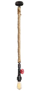 Industrial Water Pipe Vintage Ceiling Rope Pendant Light with Valve Tap M0168
