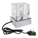 Ambient Glass Cube Touch Dimmable Table Lamp Chrome Base with Free G9 25w Bulb 