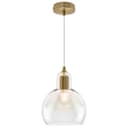 Modern Retro Ceiling Brass Pendant Light Transparent Globe Glass Lamp Shade K427