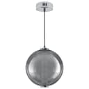 LED Globe Ceiling Pendant Light Smoked Grey Glass Lamp Shade Chrome Holder K437