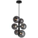  6 Cluster Smoked Grey Glass Globe Lamp Shades Black Ceiling Pendant Light K442