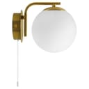 Modern Indoor Brass Frosted Glass Wall Light with Pull Switch BW15