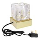 Ambient Glass Ice Cube Touch Dimmable Table Lamp Gold Base with G9 Bulb 