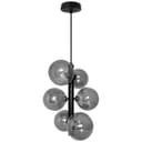  6 Cluster Smoked Grey Glass Globe Lamp Shades Black Ceiling Pendant Light K442