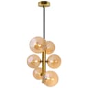 6 Cluster Amber Glass Globe Lamp Shades Brass Ceiling Pendant Light K443