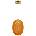 Modern Brass Ceiling Pendant Light Orange Textured Glass Lamp Shade K448