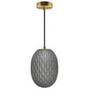 Modern Brass Ceiling Pendant Light Grey Textured Glass Lamp Shade K449