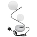 Modern Chrome Twin Opaque Frosted Glass Globe Table Lamp T506