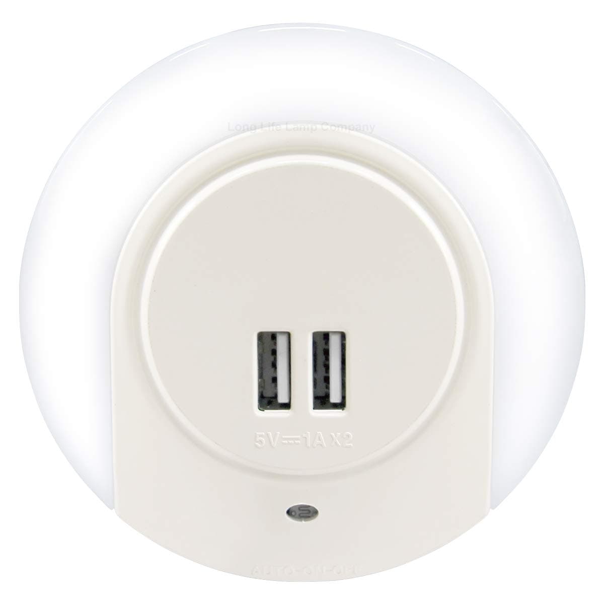 1w White LED Night Light 2 USB Ports Automatic Sensor Dusk To Dawn A78B