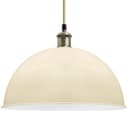 Large Vintage Ceiling Pendant Light Shade Metal Cream Finish 