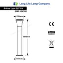 Modern LED Bollard Light Stainless ZLC310K with Warm White 5w E27 Clear Candle