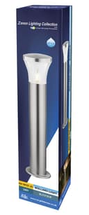 Modern LED Bollard Light Stainless ZLC310K with Warm White 5w E27 Clear Candle