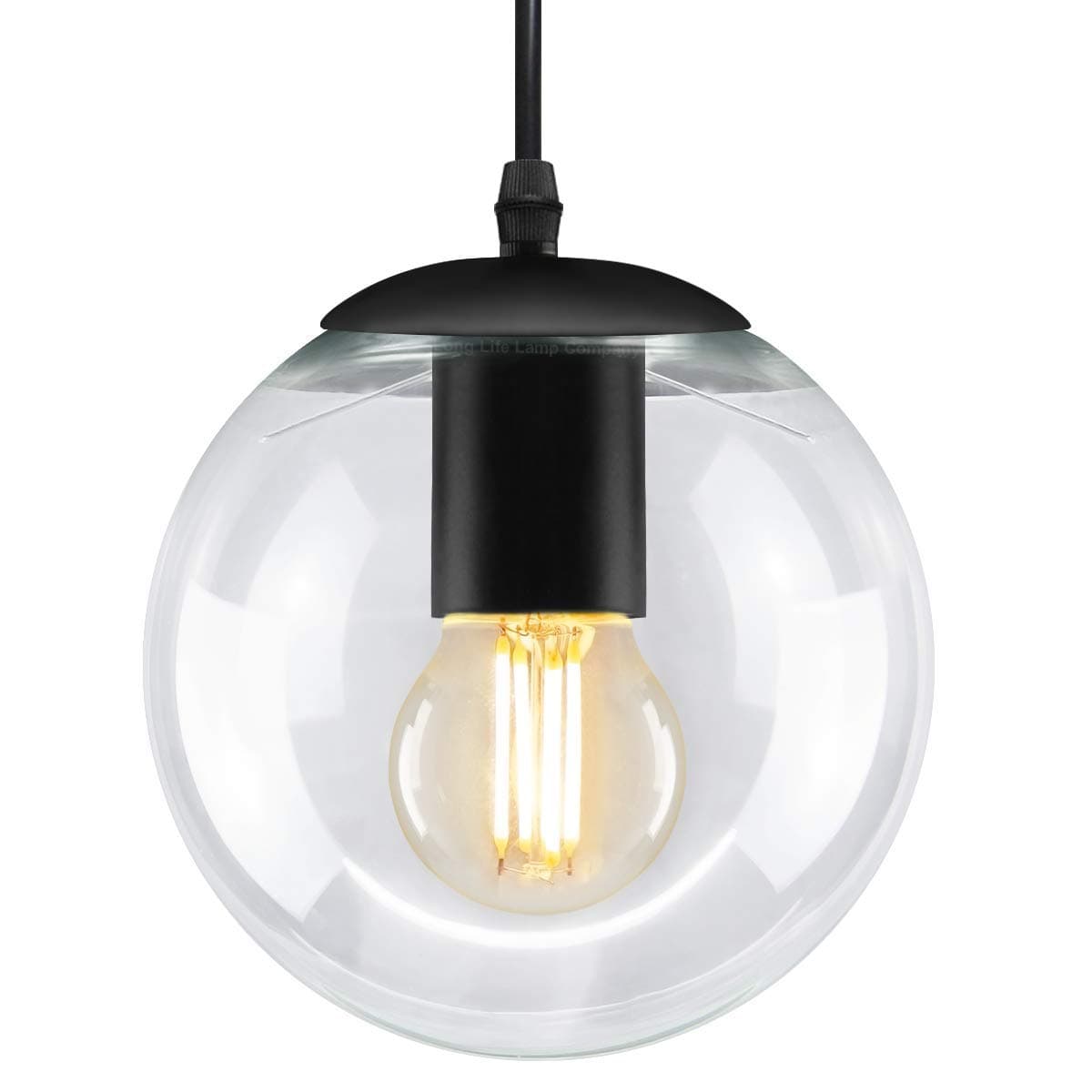 Vintage Clear Glass Globe Pendant Light Shade 