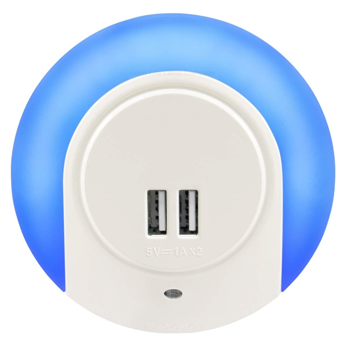1w Blue LED Night Light 2 USB Ports Automatic Sensor Dusk To Dawn A78B