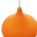 Orange Lamp Shade Ceiling Pendant Light Metal Dome Gloss Finish 