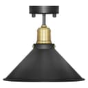 Modern Vintage Industrial Flush Mount Brass Black Scone Ceiling Light Shade