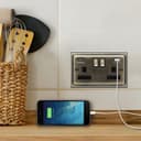 Antique Brass USB Double Wall Plug Socket 2 Gang 13A with 2 USB Charger Port Outlets Socket Plate BE776KME