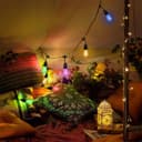 10 Bulb 10M Outdoor LED Festoon String Lights Coloured Vintage Bulbs