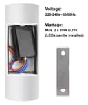 Matt White Finish Stainless Steel Up Down Wall Light GU10 IP20 Indoor Use ZLC056W