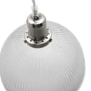 Retro Antique Silver Ceiling Pendant Ribbed Dome Glass Light Shade 
